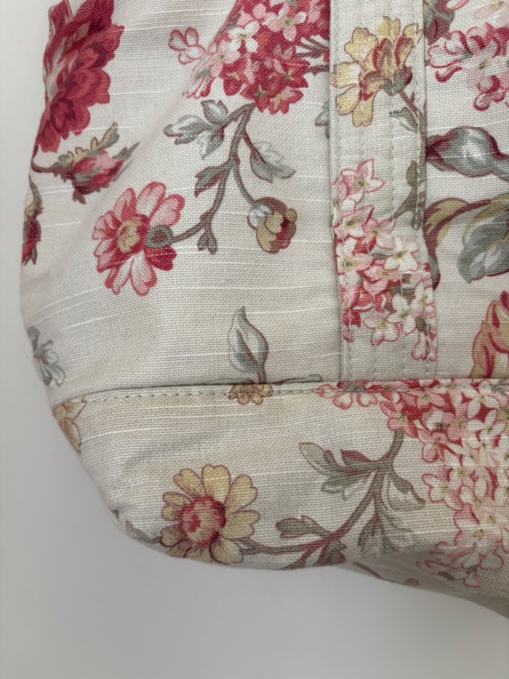 Vintage 90's Ralph Lauren Floral Fabric Tote Diaper Bag 16 X 13 X 7 Preppy - Picture 4 of 8